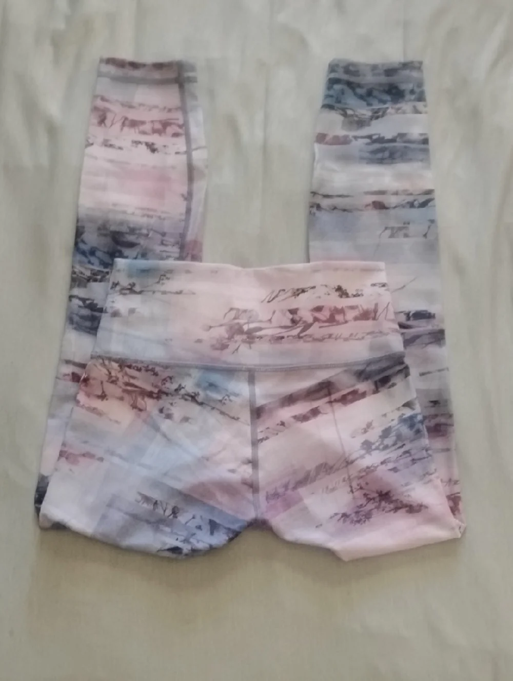 lululemon athletica Pastel Watercolor Print Leggings in Pink and Blue